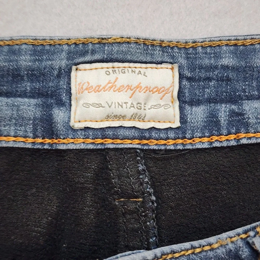 Weatherproof Vintage Fleece Lined Men's Regular Fit Distressed Jeans  32x32 Blue